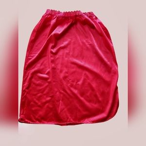 Vintage Half Slip Playmate Lingerie Nylon Pinup Red Left Side Split Medium.